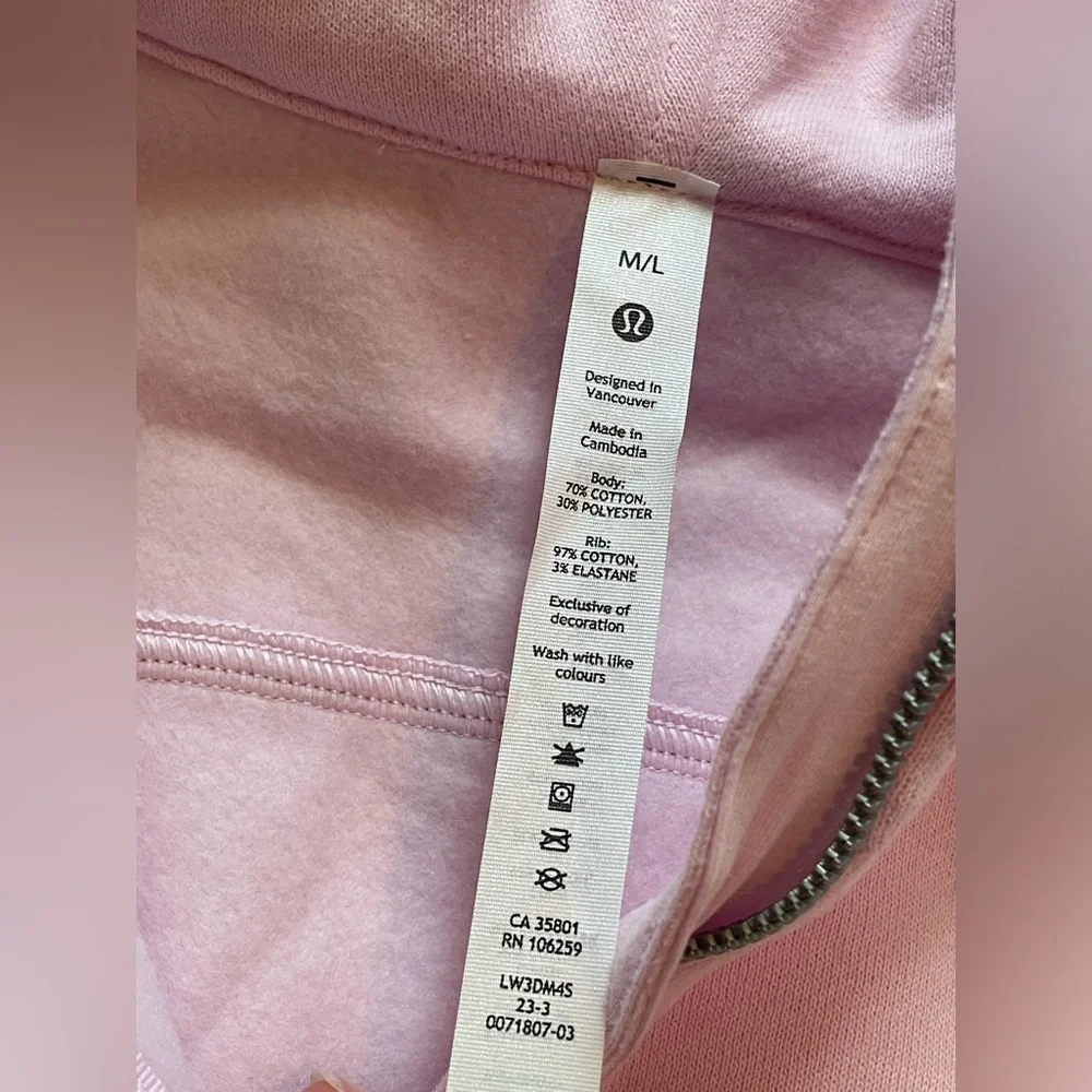 NWT Lululemon scuba oversized half zip hoodie meadowsweet pink M/L new (read) - Picture 10 of 12